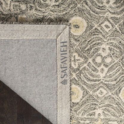 SAFAVIEH Micro-Loop Collection Accent Rug - 4' x 6', Charcoal & Ivory, Handmade Wool, Ideal for High Traffic Areas in Entryway, Living Room, Bedroom (MLP801H)