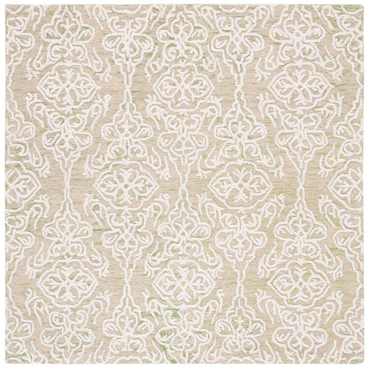 SAFAVIEH Blossom Collection Area Rug - 9' x 12', Beige & Ivory, Handmade Wool, Ideal for High Traffic Areas in Living Room, Bedroom (BLM112B)
