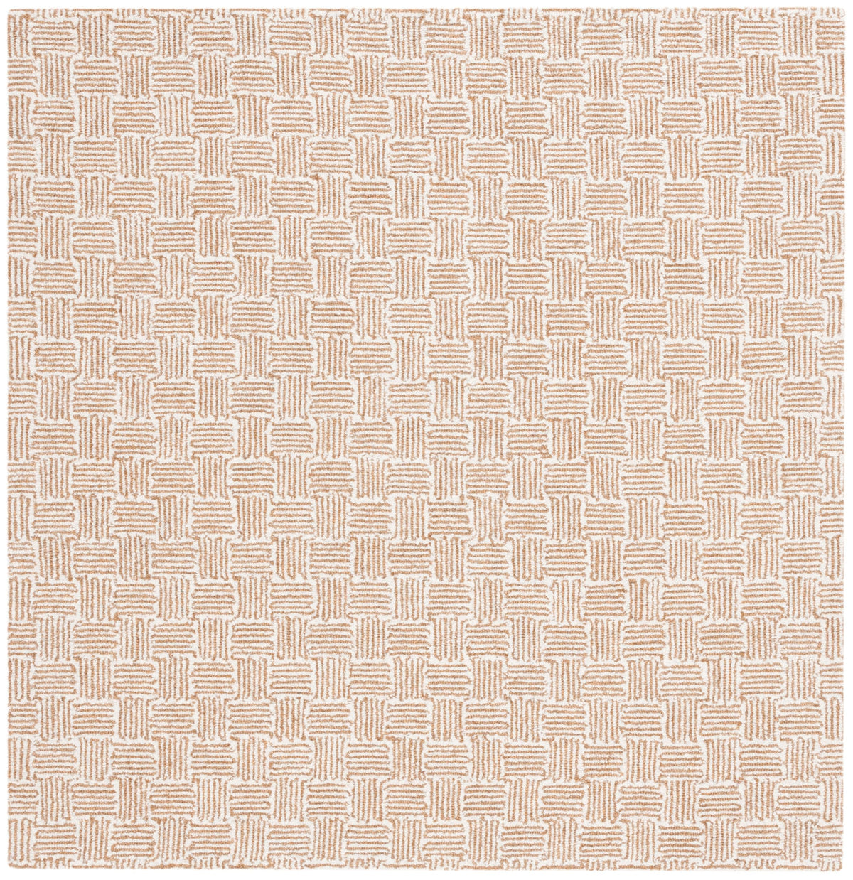 SAFAVIEH Micro-Loop Collection Area Rug - 5' Square, Light Grey & Ivory, Handmade Wool, Ideal for High Traffic Areas in Living Room, Bedroom (MLP537F)