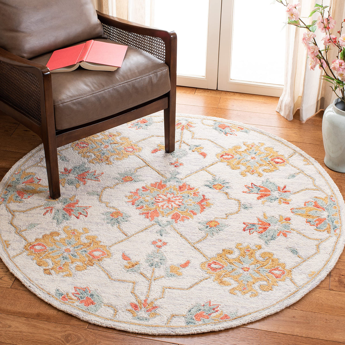 SAFAVIEH Micro-Loop Collection Area Rug - 9' x 12', Ivory & Grey, Handmade Wool, Ideal for High Traffic Areas in Living Room, Bedroom (MLP534F)