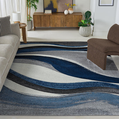 SAFAVIEH Hollywood Area Rug 10'6"x14', Modern Grey & Blue HLW766F