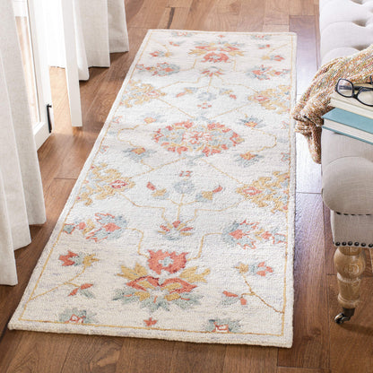 SAFAVIEH Micro-Loop Collection Area Rug - 9' x 12', Ivory & Grey, Handmade Wool, Ideal for High Traffic Areas in Living Room, Bedroom (MLP534F)