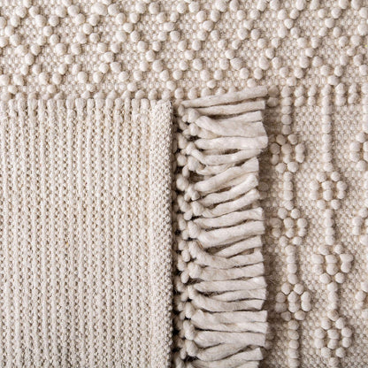 SAFAVIEH Natura Wool Square Rug 8', Boho Ivory NAT852B