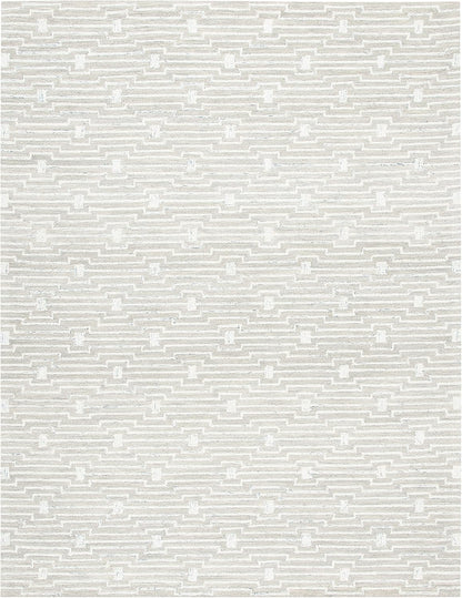 SAFAVIEH Area Rug 8x10 - Micro-Loop Collection - Large - Light Grey & Ivory, Handmade Wool, Ideal for Living Room, Bedroom, Office, Dining Space (MLP178F)