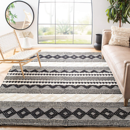 SAFAVIEH Natura Wool Area Rug 3'x5', Soft Plush Boho Grey & Ivory NAT102A