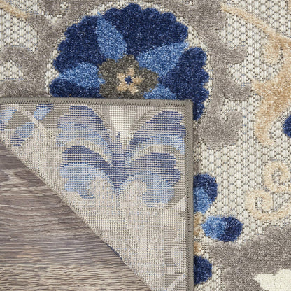 Nourison Home Aloha Natural Blue 2'3" x 10' Area Rug - Easy Clean, Non Shedding, Bed Room, Living Room, Dining Room, Kitchen (10' Runner)