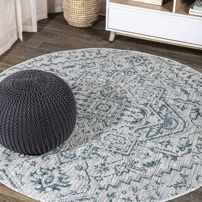 JONATHAN Y Boho Medallion Indoor Outdoor Area Rug 8X10 Black/Gray, Estrella Textured Weave for Backyard, Patio, Porch, Easy-Cleaning, High Traffic, Pet-Friendly, Non-Shedding (SMB105D-8)