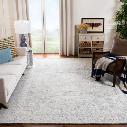 SAFAVIEH Micro-Loop Collection Area Rug - 9' x 12', Charcoal & Ivory, Handmade Wool, Ideal for High Traffic Areas in Living Room, Bedroom (MLP524H)