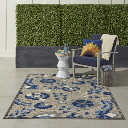 Nourison Home Aloha Natural Blue 2'3" x 10' Area Rug - Easy Clean, Non Shedding, Bed Room, Living Room, Dining Room, Kitchen (10' Runner)