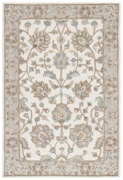 SAFAVIEH Glamour Collection 9' x 12' Ivory/Grey GLM628A Handmade Premium Wool Area Rug