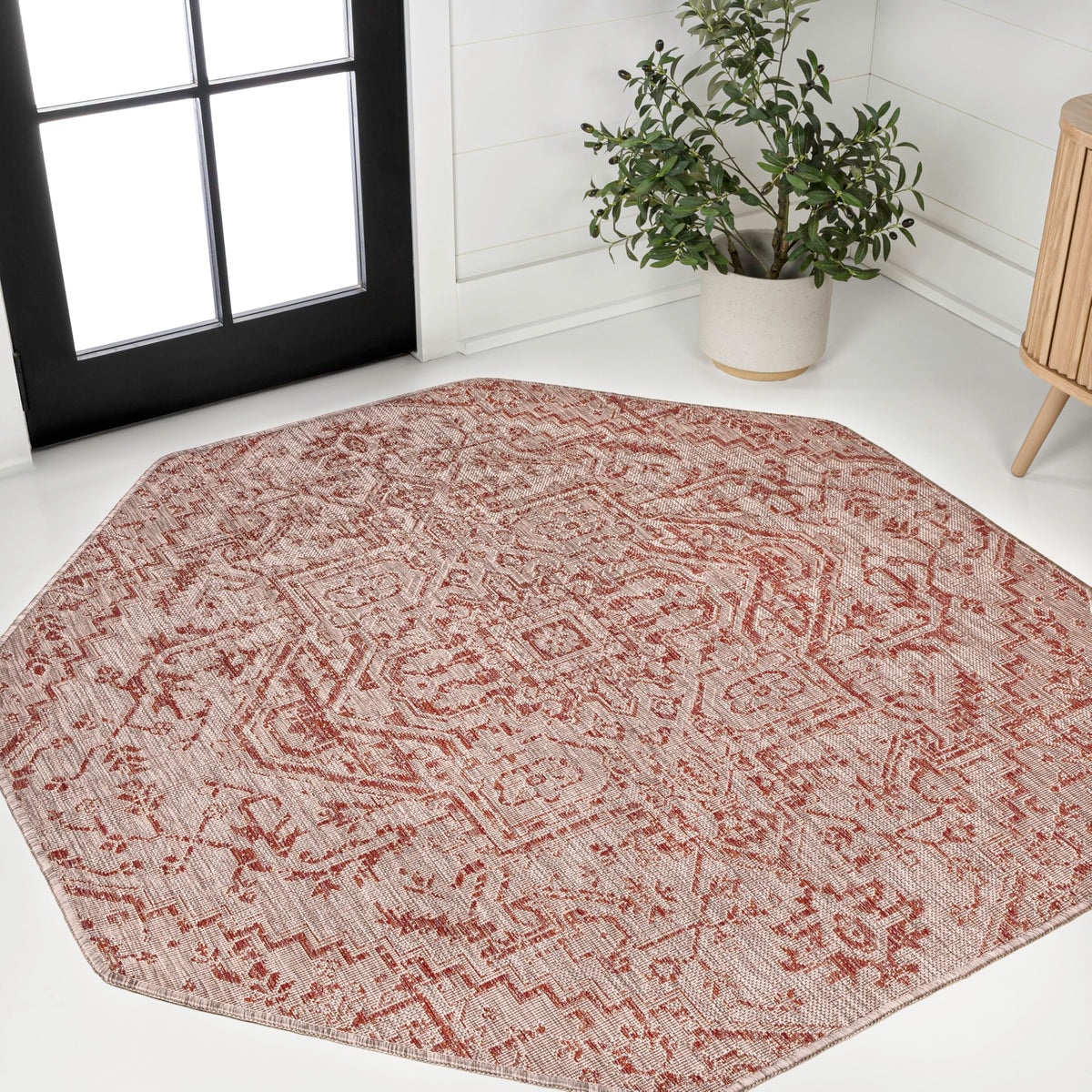 JONATHAN Y Boho Medallion Indoor Outdoor Area Rug 8X10 Black/Gray, Estrella Textured Weave for Backyard, Patio, Porch, Easy-Cleaning, High Traffic, Pet-Friendly, Non-Shedding (SMB105D-8)