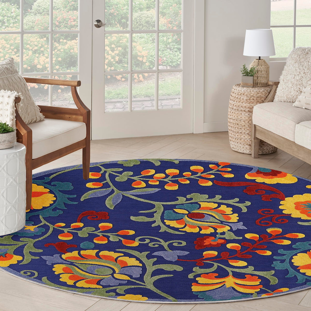 Nourison Home Aloha Natural Blue 2'3" x 10' Area Rug - Easy Clean, Non Shedding, Bed Room, Living Room, Dining Room, Kitchen (10' Runner)