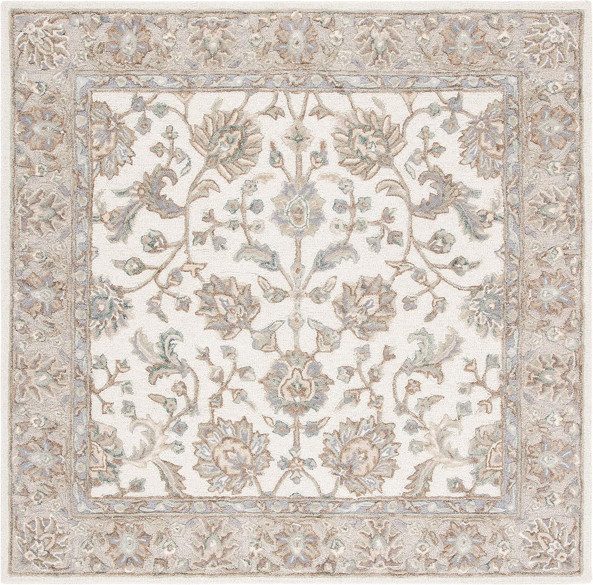SAFAVIEH Glamour Collection 9' x 12' Ivory/Grey GLM628A Handmade Premium Wool Area Rug