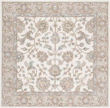 SAFAVIEH Glamour Collection 9' x 12' Ivory/Grey GLM628A Handmade Premium Wool Area Rug