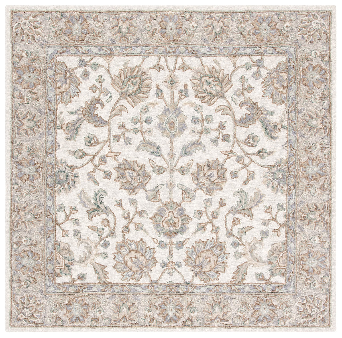 SAFAVIEH Glamour Collection 9' x 12' Ivory/Grey GLM628A Handmade Premium Wool Area Rug