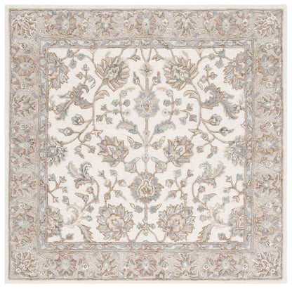 SAFAVIEH Glamour Collection 9' x 12' Ivory/Grey GLM628A Handmade Premium Wool Area Rug