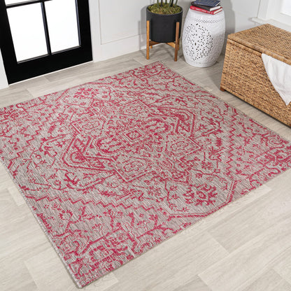 JONATHAN Y Boho Medallion Indoor Outdoor Area Rug 8X10 Black/Gray, Estrella Textured Weave for Backyard, Patio, Porch, Easy-Cleaning, High Traffic, Pet-Friendly, Non-Shedding (SMB105D-8)