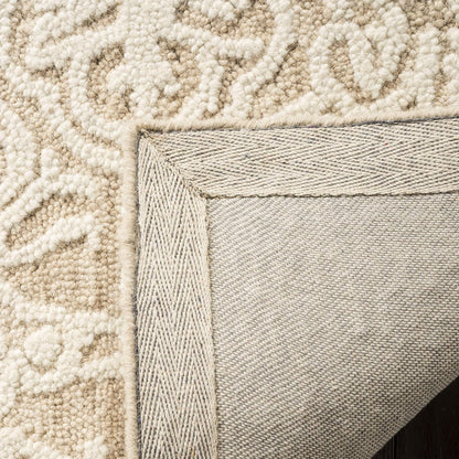 SAFAVIEH Blossom Collection Area Rug - 9' x 12', Beige & Ivory, Handmade Wool, Ideal for High Traffic Areas in Living Room, Bedroom (BLM112B)