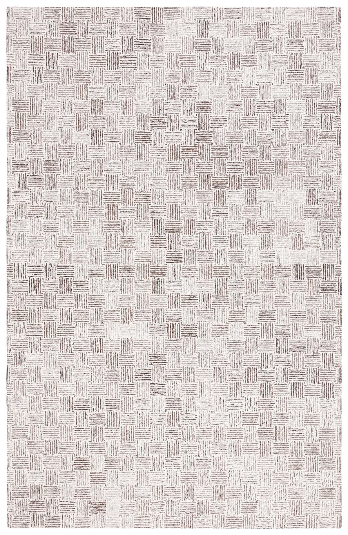 SAFAVIEH Micro-Loop Collection Area Rug - 5' Square, Light Grey & Ivory, Handmade Wool, Ideal for High Traffic Areas in Living Room, Bedroom (MLP537F)