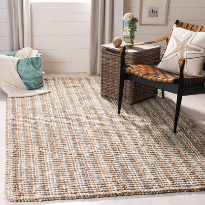 SAFAVIEH Natural Fiber Area Rug 8x10, Jute Knotted Large Natural NF447A