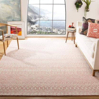 SAFAVIEH Micro-Loop Collection Accent Rug - 2'6" x 4', Blue & Ivory, Handmade Moroccan Boho Tribal Wool, Ideal for High Traffic Areas in Entryway, Living Room, Bedroom (MLP502M)