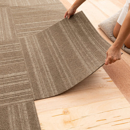 Mohawk Home 24" x 24" Indoor/Outdoor 0.25" Pile Height, Peel and Stick Carpet Tile, Grey Polyester, (15 Tiles) (60 sqft/Box)