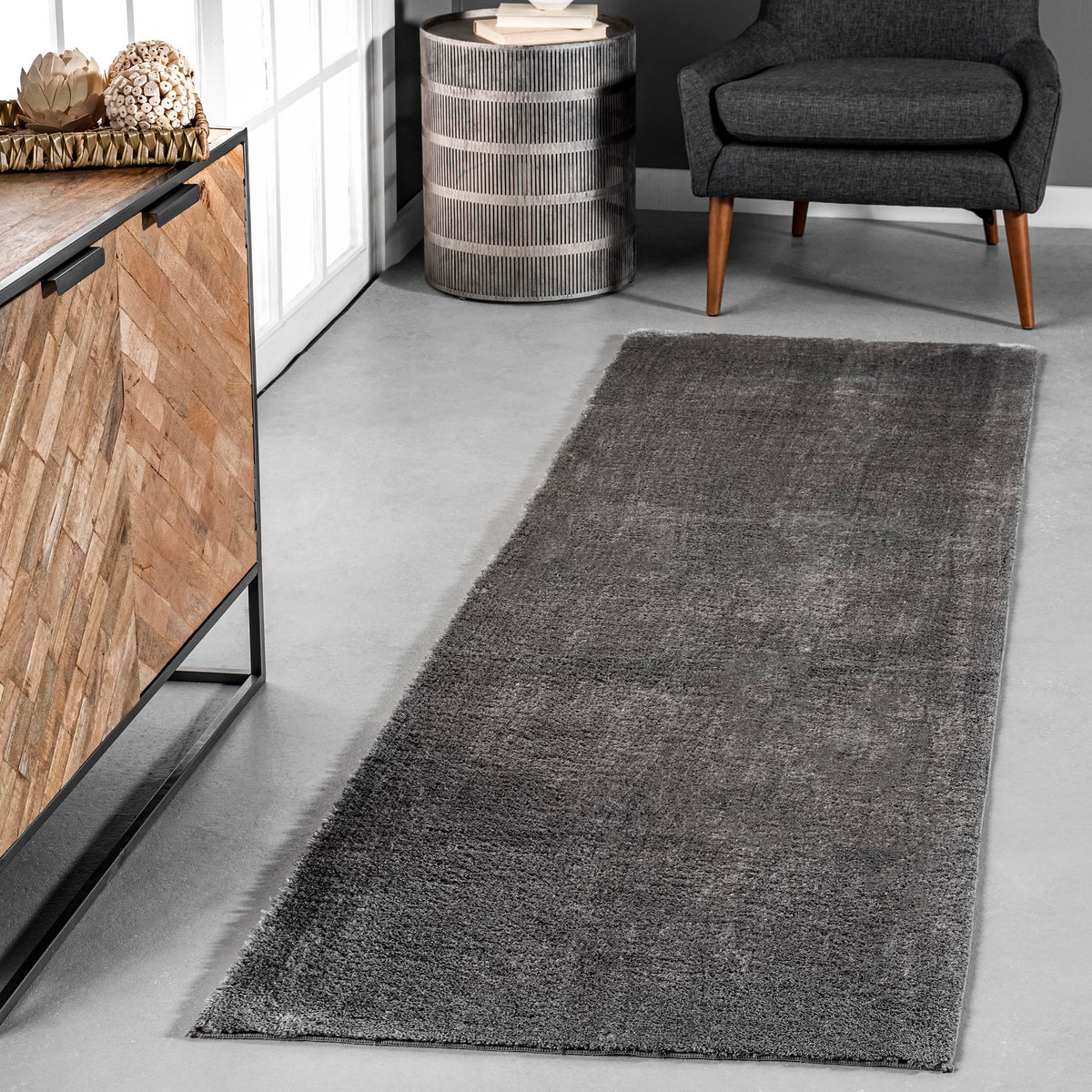 nuLOOM Loni Off White Solid Washable Area Rug, 8' x 10'
