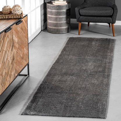 nuLOOM Loni Off White Solid Washable Area Rug, 8' x 10'