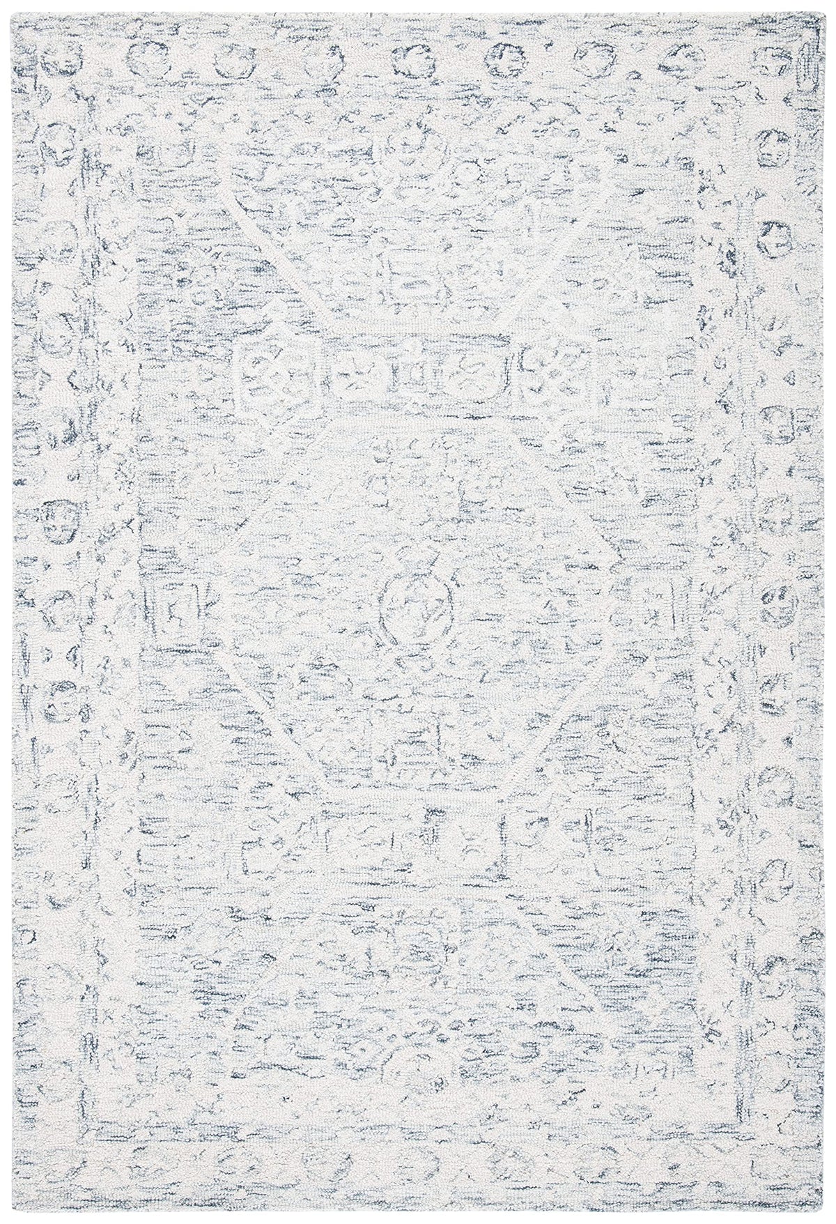 SAFAVIEH Micro-Loop Collection Area Rug - 9' x 12', Charcoal & Ivory, Handmade Wool, Ideal for High Traffic Areas in Living Room, Bedroom (MLP524H)