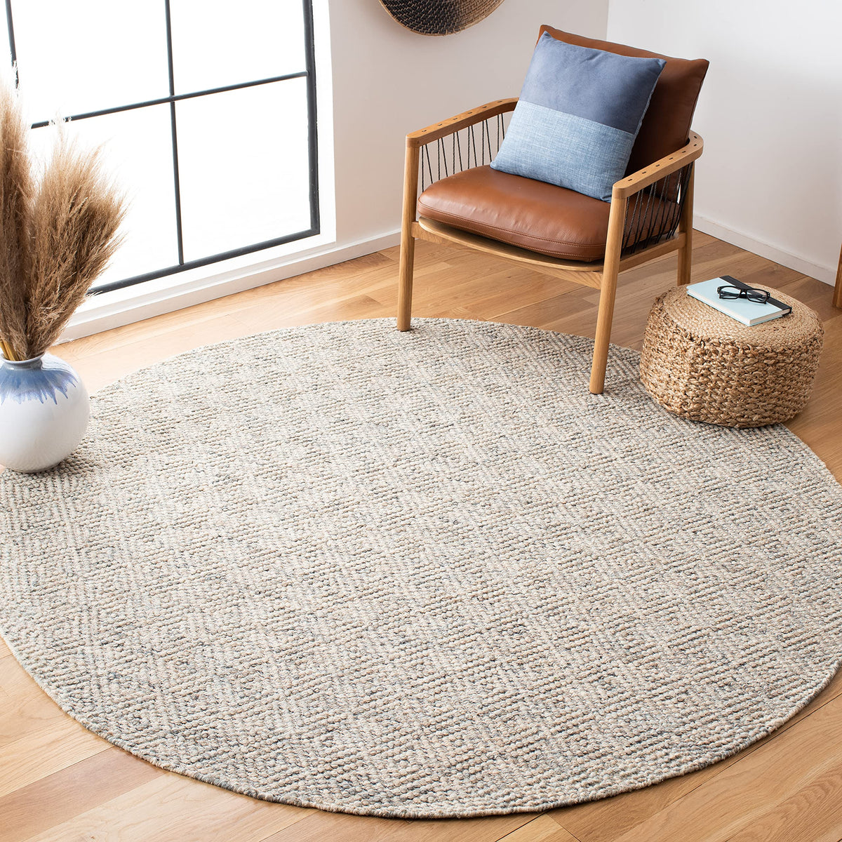 SAFAVIEH Natura Wool Area Rug 8'x10', Ivory & Light Grey NAT503A