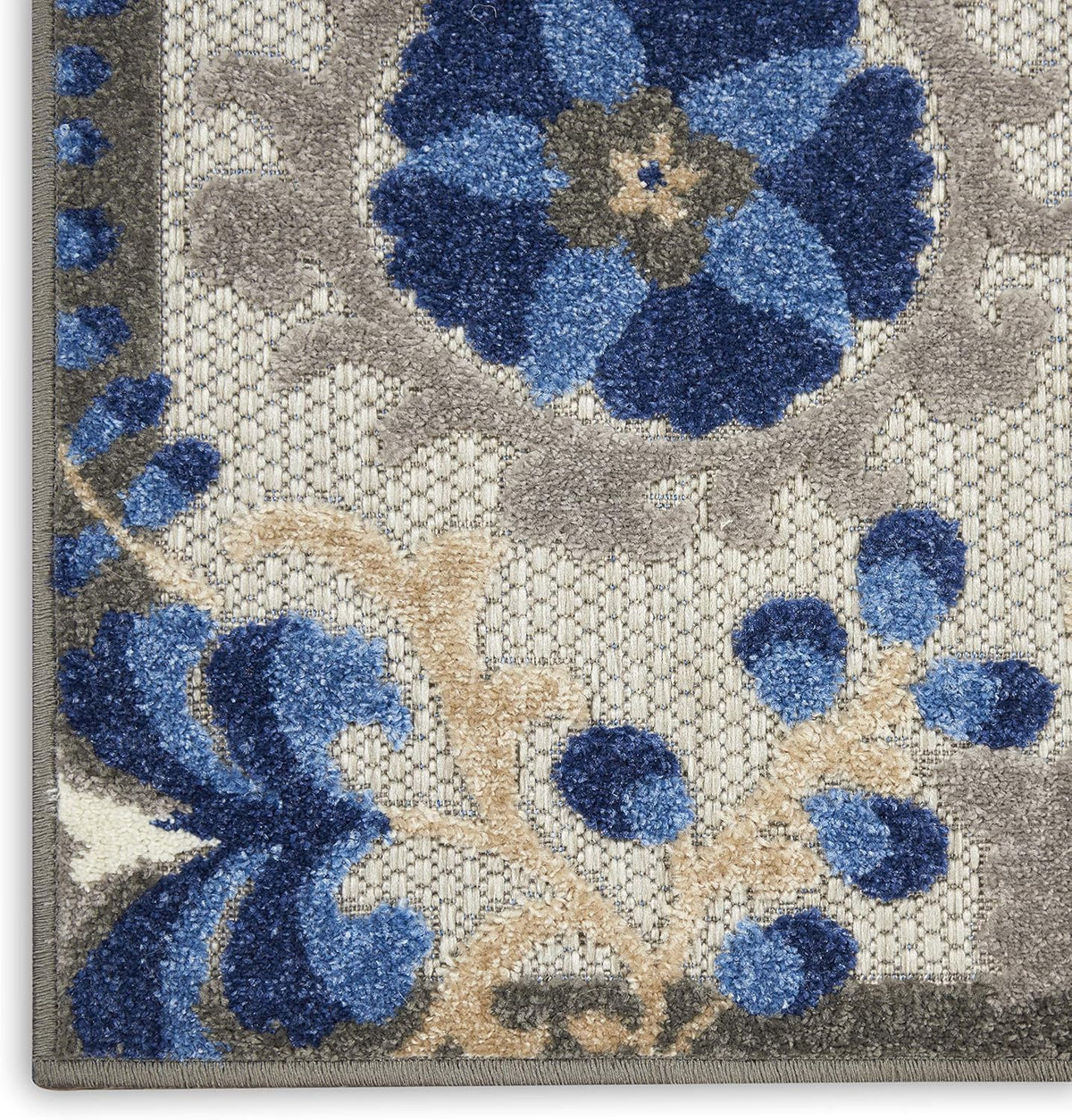 Nourison Home Aloha Natural Blue 2'3" x 10' Area Rug - Easy Clean, Non Shedding, Bed Room, Living Room, Dining Room, Kitchen (10' Runner)