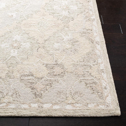 SAFAVIEH Area Rug 8x10 - Micro-Loop Collection - Large - Beige & Grey, Handmade Wool, Ideal for Living Room, Bedroom, Office, Dining Space (MLP377B)