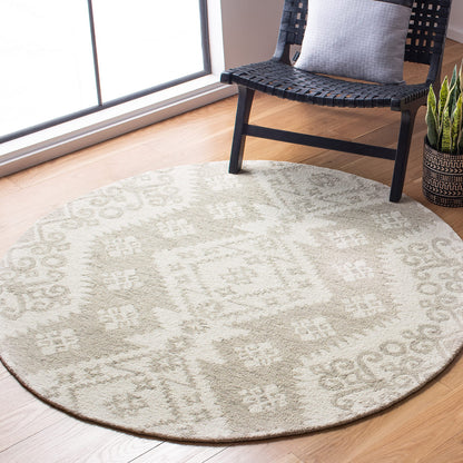 SAFAVIEH Area Rug 8x10 - Micro-Loop Collection - Large - Ivory & Beige, Handmade Wool, Ideal for Living Room, Bedroom, Office, Dining Space (MLP952A)