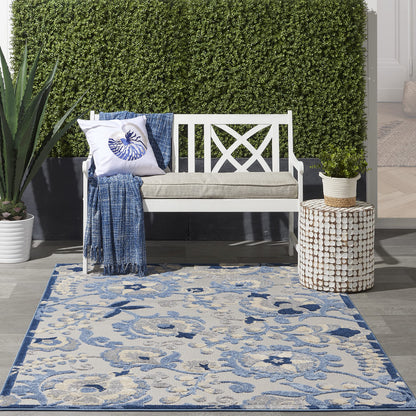 Nourison Home Aloha Natural Blue 2'3" x 10' Area Rug - Easy Clean, Non Shedding, Bed Room, Living Room, Dining Room, Kitchen (10' Runner)