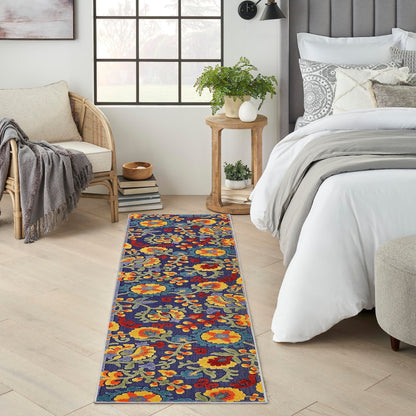 Nourison Home Aloha Natural Blue 2'3" x 10' Area Rug - Easy Clean, Non Shedding, Bed Room, Living Room, Dining Room, Kitchen (10' Runner)