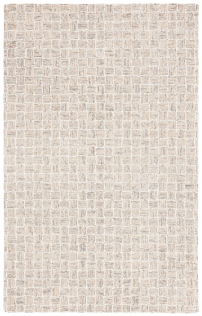 SAFAVIEH Micro-Loop Collection Area Rug - 5' Square, Light Grey & Ivory, Handmade Wool, Ideal for High Traffic Areas in Living Room, Bedroom (MLP537F)