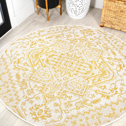 JONATHAN Y Boho Medallion Indoor Outdoor Area Rug 8X10 Black/Gray, Estrella Textured Weave for Backyard, Patio, Porch, Easy-Cleaning, High Traffic, Pet-Friendly, Non-Shedding (SMB105D-8)