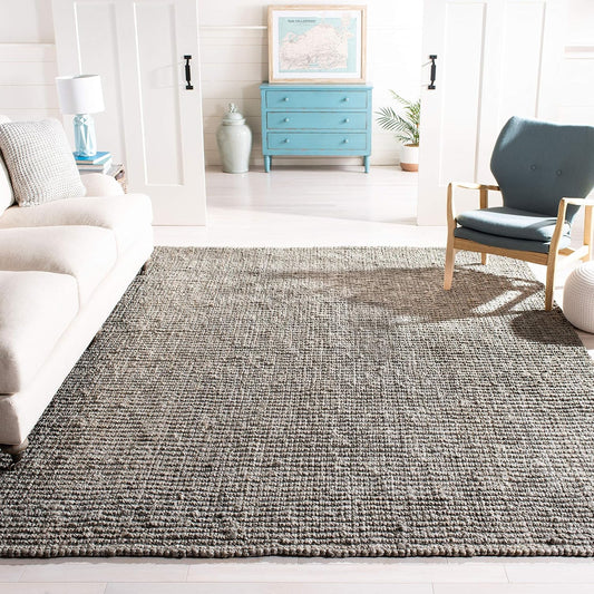 SAFAVIEH Natural Fiber Square Rug 6', Jute Knotted Light Grey NF447G