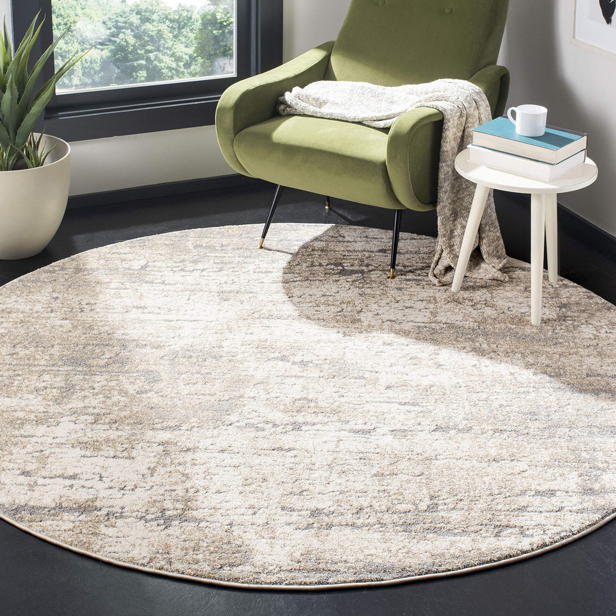 SAFAVIEH Spirit Area Rug 6'7"x9', Taupe & Ivory SPR126E