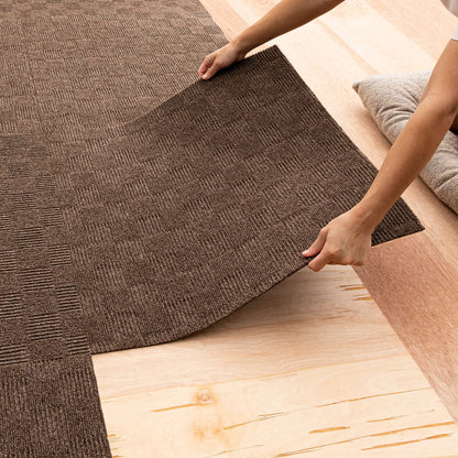Mohawk Home 24" x 24" Indoor/Outdoor 0.25" Pile Height, Peel and Stick Carpet Tile, Grey Polyester, (15 Tiles) (60 sqft/Box)