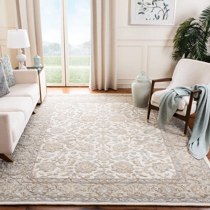 SAFAVIEH Glamour Collection 9' x 12' Ivory/Grey GLM628A Handmade Premium Wool Area Rug
