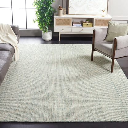 SAFAVIEH Area Rug 8x10 - Abstract Collection - Large - Green & Ivory, Handmade Wool, Ideal for Living Room, Bedroom, Office, Dining Space (ABT484Y)