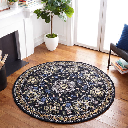 SAFAVIEH Micro-Loop Collection Area Rug - 9' x 12', Blue & Green, Handmade Wool, Ideal for High Traffic Areas in Living Room, Bedroom (MLP522M)