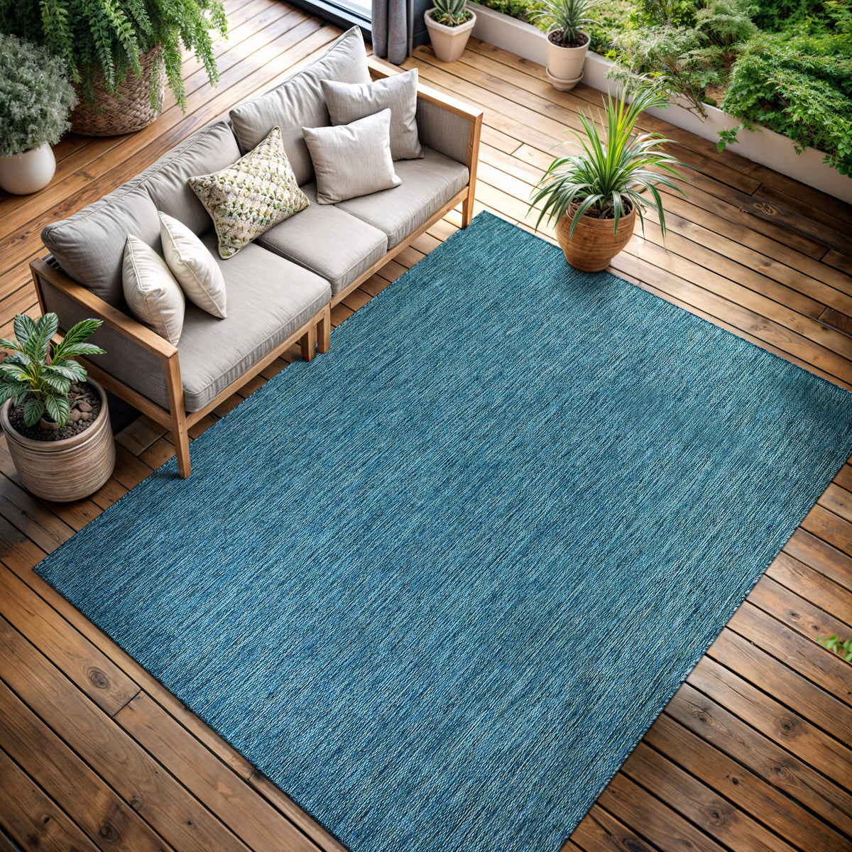 CAMILSON Outdoor Rug 5x7 Modern Area Rugs for Indoor and Outdoor Patios and Porches - Waterproof, Washable, Non-Shedding, Easy-to-Clean Outside Carpet (5 x 7, Medallion - Beige/White)