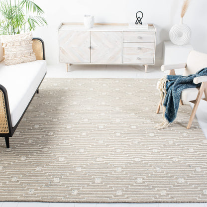SAFAVIEH Area Rug 8x10 - Micro-Loop Collection - Large - Light Grey & Ivory, Handmade Wool, Ideal for Living Room, Bedroom, Office, Dining Space (MLP178F)