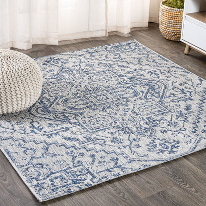 JONATHAN Y Boho Medallion Indoor Outdoor Area Rug 8X10 Black/Gray, Estrella Textured Weave for Backyard, Patio, Porch, Easy-Cleaning, High Traffic, Pet-Friendly, Non-Shedding (SMB105D-8)