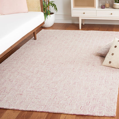 SAFAVIEH Micro-Loop Collection Area Rug - 5' Square, Light Grey & Ivory, Handmade Wool, Ideal for High Traffic Areas in Living Room, Bedroom (MLP537F)