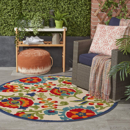 Nourison Home Aloha Natural Blue 2'3" x 10' Area Rug - Easy Clean, Non Shedding, Bed Room, Living Room, Dining Room, Kitchen (10' Runner)