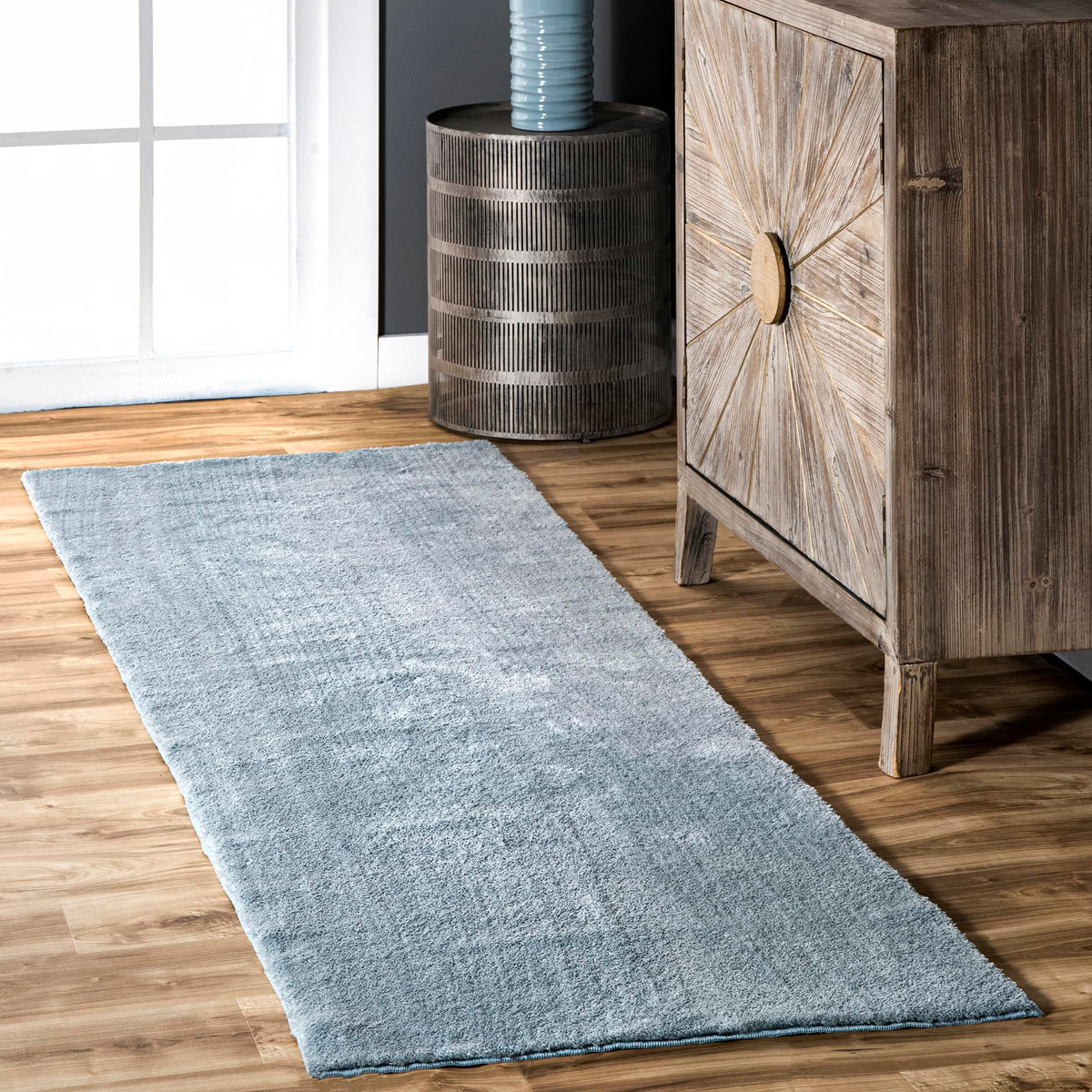 nuLOOM Loni Off White Solid Washable Area Rug, 8' x 10'