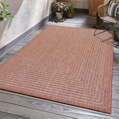 Adiva Rugs Outdoor Indoor Area Rug, Weather Resistant, Easy to Clean, Stain Resistant Floor Mat for Dining Room, Backyard, Deck, Patio (Wooden, 9' x 12')